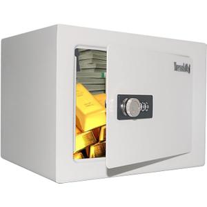 Yuanshikj Steel Small Safe Combination Lock Box Security, 0.23 Cu Ft, White | Security Secure 3 Digit Code,9.1" W x 6.7" D x 6.7" H, Hidden for Home Dorm Apartment Hotel Office Cash Jewelry Storage