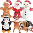 PELTEFLU Christmas Dog Squeak Toys for Small, Medium & Large Dogs, Tough Chew Toy for Teething & Chewing, Durable Interactive Puppy Gifts, 5Pack