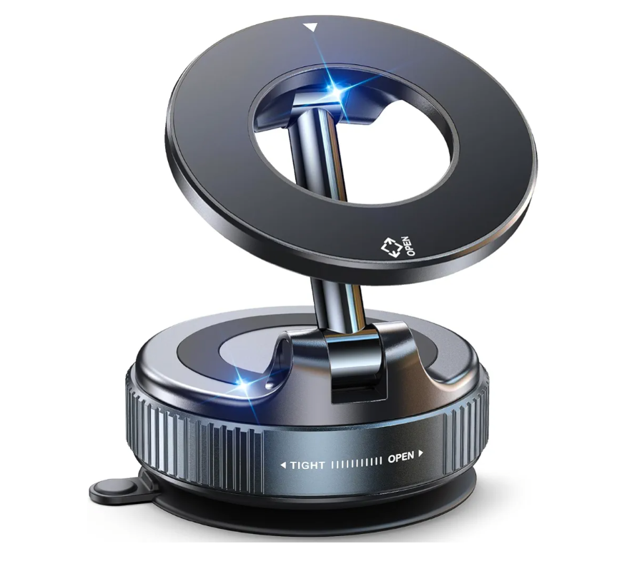 Magnetic Suction Cup Phone Mount for Magsafe, 360° Adjustable Magnetic Car Phone Holder, Pocket Size Foldable Car Mount, Cell Phone Holders for Your Car for iPhone 17 16 15 14 13 12 Series