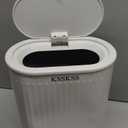 KSSKSS 1.8 Gallons Small White Bathroom Trash Can with Lid, Slim Bathroom Garbage Bin, Removable Liner Bucket, Dog Proof Trash Can with Pop-Up Lid for Bedroom,Toilet