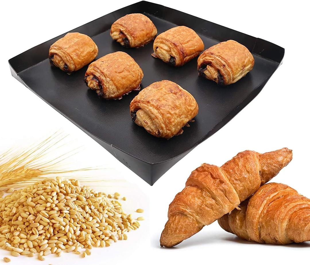 Firsmat Solid PTFE Cooking Basket For Speed Ovens,Quick Oven Basket Tray For Chips Chicken Wings Sub Roll Bread Heating Non Stick PTFE BBQ Tray (11.8x13.8x1 inches)