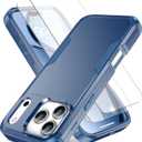 iPhone 17 Pro Case,Compatible with Magsafe,2X Screen Protector, Heavy Duty Protection, Rugged Phone Cover for iPhone 17 Pro 6.3 inchs ,Navy Blue