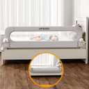 Folding Bed Rail for Toddlers,Baby Bed Rail Guard with Reinforced Anchor Safety System,Fit Bunk,Full Size,Queen,King,Twin(Grey,71"x23.6")