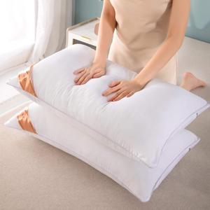 Set of 2 Luxury High Pillows White Rising High Pillow Pillows Pair Solid Color Soft Comfortable Bedroom Bed Sleep Pillow 5 Star Hotel Home Single Adults High Pillow Pair