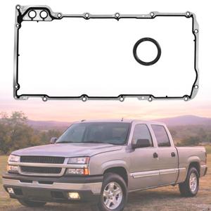 12612350 Oil Pan Gasket & B32790 Oil Pump Pickup Tube Gasket Compatible with 4.8L 5.3L 6.0L Chevy Silverado Suburban Tahoe Trailblazer GMC Sierra Yukon Cadillac Escalade - Replaces 12580672 OS30693R