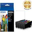 Epson 822 DURABrite Ultra Ink High Capacity Black & Color Cartridge Combo Pack (T822XL-XCS) Works with Workforce Pro WF-3820,3823, 4820, 4830, 4833, 4834