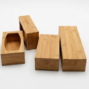 4 Pack Bamboo Tissue Box, Rectangular Wooden Tissue Holder for Bathroom, Bedroom, Office, Natural