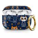 Compatible with AirPod Pro 2nd//1st Generation Case Cover with Gold Keychain,Full Protective Shockproof Wireless Headphone Case for Airpod Pro 2023/2022/2019（Star Cat）
