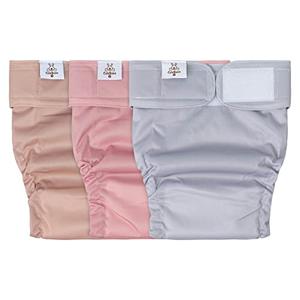 CuteBone Washable Dog Diapers Female No Tail Hole 3 Pack Reusable Doggie Period Training Pants for Docked-Tail Frenchie French Bulldog Boston Terrier Without Tail WWD07M