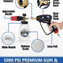 TOOLCY Foam Cannon Kit with Pressure Washer Gun 5000 PSI, 5 Nozzle Tips, 1/4" Quick Connector, 1L Bottle, Quick Release, Industrial Grade