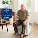 Bedside Commode, 880lbs Heavy Duty & Upgraded Commode Toilet Potty Chair, Portable Camping Toilet, Detachable Armrests, Automatic LED Light, 2-Level Height, 3 Rolls of Commode Liners Green