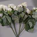 4PCS Home Decor Fake Plants Artificial Flowers Artificial Geraniums Outdoor Fake Flowers Artificial Flowers Fake Silk Bouquet, Fall Decor for Interior Porch Garden Decoration 14.4" (White)