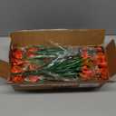 TURNMEON 20 Bundles Calla Lily (400 Heads) Artificial Flowers for Outdoors UV Resistant, Fake Faux Plastic Fake Flowers Plants for Indoor Yards Planter Home Porch Fall Summer Spring Decor(Orange Red)