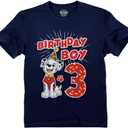 Marshall Rubble Rocky Paw Patrol 3rd Birthday Shirt for Boys - Toddler Bday T-Shirt Gift - Kids Party Outfit for 3 Year Old