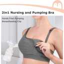 Momcozy Pumping Bra Hands Free, Pumping and Nursing Bra in One Holding Breast Pump for Spectra, Lansinoh, Medela, Black,grey-2pk, Medium
