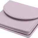 uxcell PU Leather Business Card Case, Business Name Card Holder Wallet with Magnetic Shut Pocket Holder for Women Credit ID Card, Purple