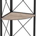 Snughome Corner Shelf for Desktop, 3-Tier Corner Storage Organizer with Metal Frame, Freestanding Corner Shelf Stand Display Rack for Kitchen Counter, Living Room, Grey