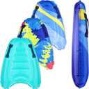 Zhanmai 3 Pcs Inflatable Surf Boards with Handles - Lightweight Summer Floating Surfing Float Boards for Kids, 3 Styles
