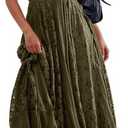 Gacaky Summer Dress for Women Casual Lace Floral Embroidered Bohemian Maxi Dress Flowy A Line Beach Long Dresses.M