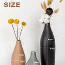 Ceramic Vase Set of 3 Modern Neutral, Flower Vases for Centerpieces, Vases Home Decor Rustic Farmhouse Decor for Table, Shelves, Enterway, Living Room, Bedroom, Office, Kitchen (Grey Black Brown)