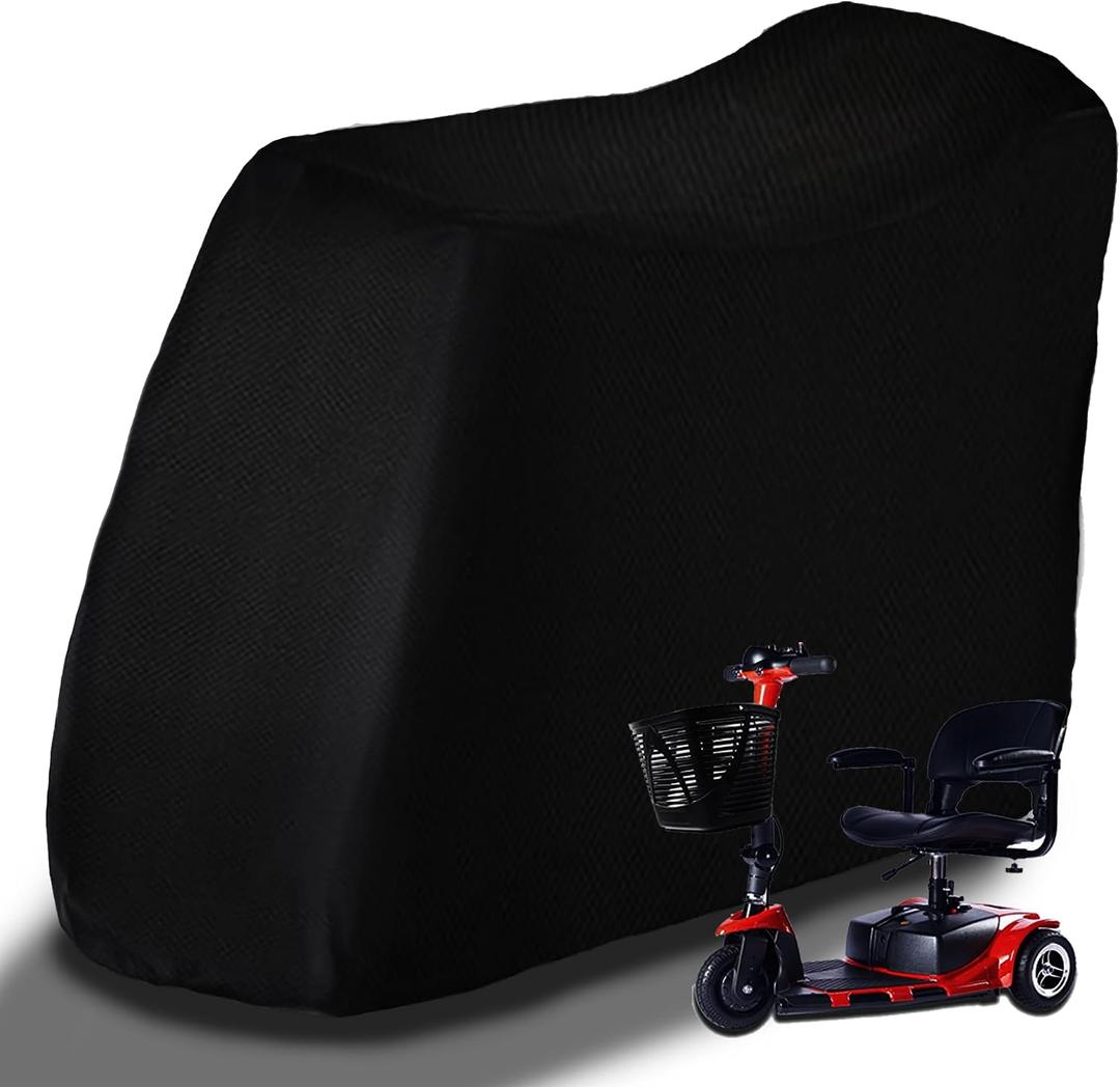 Sqodok Mobility Scooter Storage Cover, 420D Scooter Cover with Windproof Buckles Waterproof Scooter Weather Cover Protect from Dust Dirt Snow Rain Sun Rays, 48" x 22" x 38"