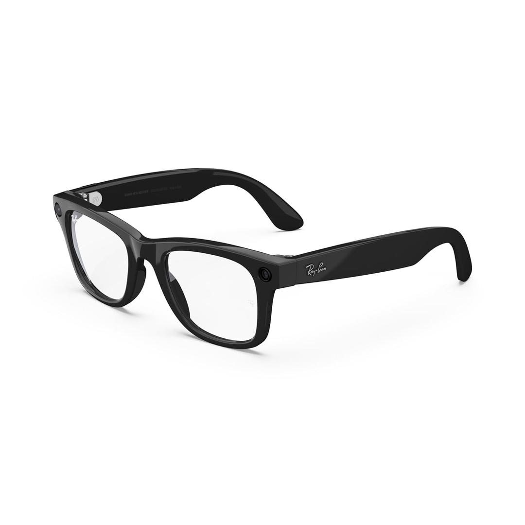 Ray-Ban Meta (Gen 1), Wayfarer, Matte Black | Smart AI Glasses for Men, Women 12 MP Camera, Open-Ear Speakers for Audio, Video Recording and Bluetooth Transitions Green Lenses Wearable Technology, Standard