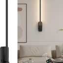 Aipsun Battery Operated Wall Sconces,Wireless Wall Light with Remote Control Rechargeable Black Battery Wall Sconce 350Rotate,Dimmable LED Wall Lights for Living Room,Bedroom (3000K)