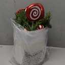 Christmas Table Centerpieces Decorations 12.9" Artificial Small Christmas Tree Potted Plant with Red and White Lollipop Candy Canes Pine Cones for Indoor Home Xmas Party Arrangement Centerpieces Decor (Style 5)