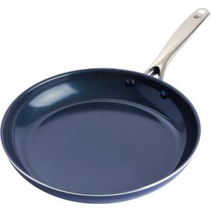 Blue Diamond 12" Nonstick Frying Pan Skillet, Diamond Infused PFAS & PTFE-Free Ceramic Pot, Dishwasher & Oven Safe, Stay Cool Handle, Durable Non Toxic Metal Utensil Safe, Egg & Omelet Pan, Blue