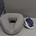 Face Down Pillow Massage Headrest for Bed, Stomach Sleeping Pillow, Face Cradle, BBL Pillow After Surgery Post Eye Surgery Recovery Equipment for Massage Tables, Piercing Pillows Removable Cover Grey (Gray)