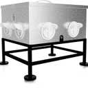 Automatic Chicken Feeder No Waste, 35lb 8 Ports Large Galvanized Metal Chicken Feeders Rodent Proof with Locking Lid and Upgraded Stands for Hen Coop