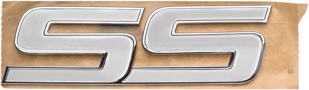 1Pc Front Door SS Decal Stickers 3D Nameplates Badge Emblem Compatible with Impala Trailblazer SS 15211285 Universal Vehicles, Cars, Truck (Chrome White)