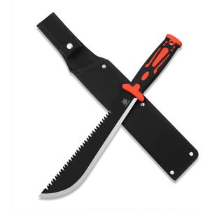 Machete with Saw, 16.5 In Machetes for Bushcraft, Outdoor Hiking, Garden Cutting Trees and Yard Work, Ergonomic No-Slip Handle with Sheath