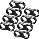 X AUTOHAUX 8 Pcs Car AN12 Hose Separator Clamp Fitting Adapter for 3/4 Fuel Hose Oil Line Brake Line Aluminum Alloy Bracket Fuel Line Mounting Divider Black