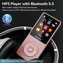 RUIZU 64GB MP3 Player with Bluetooth 5.3, 1.8" Screen Portable Music Player, FM Radio, Voice Recording, EBook, Shuffle Single Loop, 80H Digital Audio Video Playback, Lightweight, Support 128GB TF Card