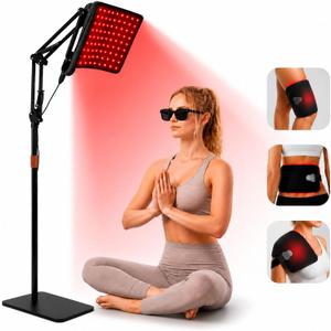 Red Light Therapy for Face and Body, 2-in-1 Adjustable Stand & Wrap Belt, 660nm 850nm Near Infrared Light Therapy Device with 5 Power Modes, 10-90 Min Timer Settings for Skin & Muscle Recovery
