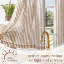 jinchan Striped Linen Kitchen Curtains 30 Inches Length Tier Curtains Farmhouse Modern Cafe Style Small Window Treatments Airy Light Filtering Rod Pocket for Living Room Bathroom 2 Panels Tan