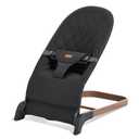 Foldable Baby Bouncer, Baby Seat with 3 Adjustable Heights, Portable Newborn Rocker, Ergonomic Bouncy Seat for Natural Bounce, Bouncer for Babies 0-6 Months, Soft Cotton (Black)