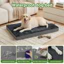 XXXL Dog Bed Waterproof, Washable Large Crate Pad 54" with Removable Cover