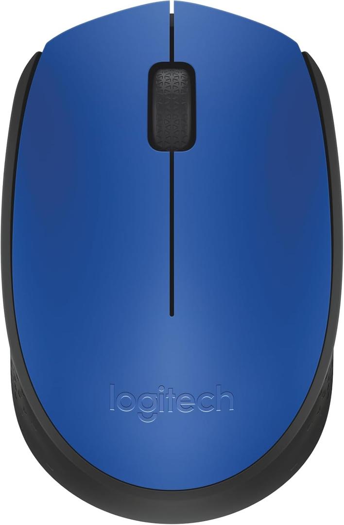 Logitech M170 Wireless Mouse for PC, Mac, Laptop, 2.4 GHz with USB Mini Receiver, Optical Tracking, 12-Months Battery Life, Ambidextrous - Blue (Pack of 1)