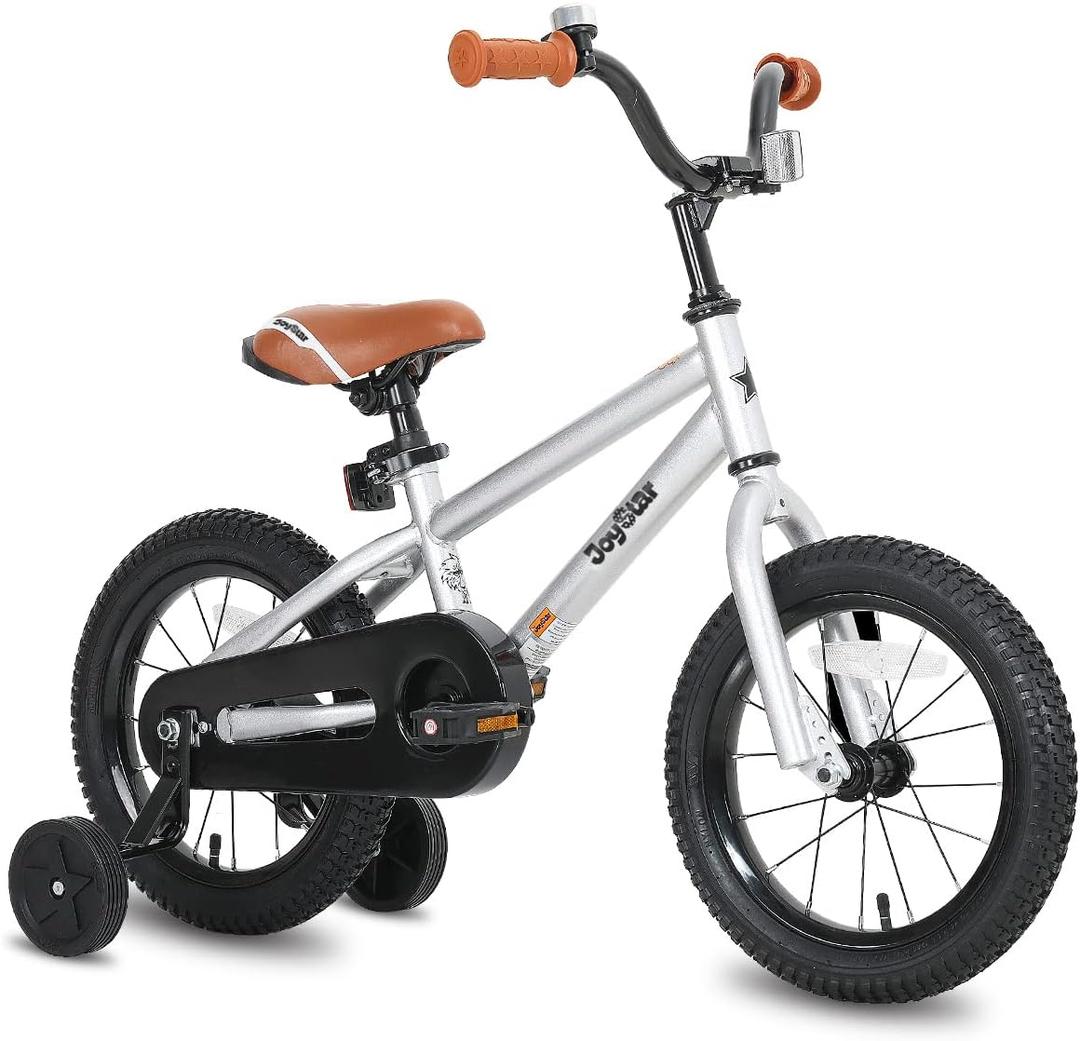 JOYSTAR Kids Bike for Ages 2-12 Years Old Boys Girls, 12-20 Inch BMX Style Kid's Bikes with Training Wheels, Children Bicycle for Kids and Toddler, Silver