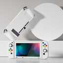 PlayVital ZealProtect Soft Protective Case for Nintendo Switch, Flexible Joycon Cover Slim Cover for Nintendo Switch with Screen Protector & Thumb Grips & Direction Button Caps  White