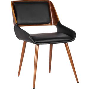 Armen Living Panda Dining Chair, Single, Black Faux Leather