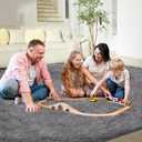 5X8 Ultra Soft Rug for Living Room, 5X8 Fluffy Shag Area Rug for Bedroom, Modern Shaggy Carpets Fuzzy Rug for Teens Dorm Nursery Home Decor Aesthetic, Upgrade Anti-Skid Durable, Grey