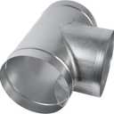 90 Degree 8 x 8 x 8 Inch T Shape Duct Splitter - Metal 3 Way Fitting Adapter - Galvanized Steel - Round Duct Hose Dryer Connector - for Home or Industrial HVAC Ventilation - Branch 8 Inch