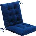 Set of 2 Outdoor Dining Chair Cushions, 37x18 inch, Water Repellent, Patio Seating Cushions, 37x18 inch, for Garden Patio Furniture (Navy Blue)