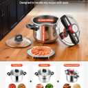 VEVOR Pressure Cooker, 6.3Qt Pressure Cooker Stainless Steel, Pressures Canner with Steaming Rack, Tempered Glass Lid, Three Pressures Settings for Meat, Beans, Rice, Soup, Sauces, Cook up to 100 kPa
