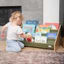 ZICOTO Decorative Wooden Bookshelf for Kids Rooms - Keeps Plenty of Books Neatly Organized & Within Reach for Toddlers - Easy Install Montessori Book Shelf for Baby's Bedroom or Playroom Decor