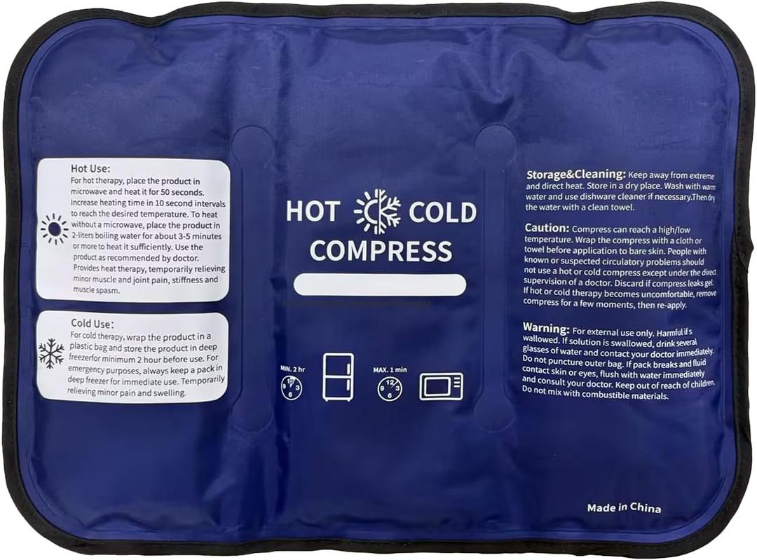 Gel Soft Flexible Ice Pack for Injuries - 1 Pack (Large: 10.5"x14.5") Reusable Hot & Cold Compress for Pain Relief, Freezer Cold Pack for Hip, Shoulder, Knee - Cooling Gel Pad for Swelling, Bruises