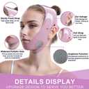 ROWMATE Graphene V-Line Mask Chin Up Mask V Shaped Face Mask Chin strap for sleeping,Jawline Shaper,Lilac,Medium